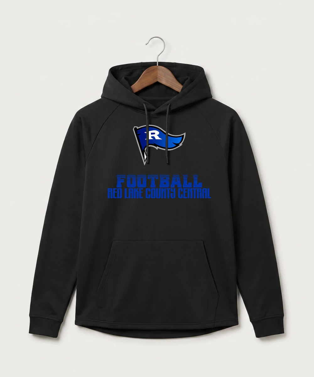 Red Lake County Central Football (Boys) - Black Hoodie - Full Front