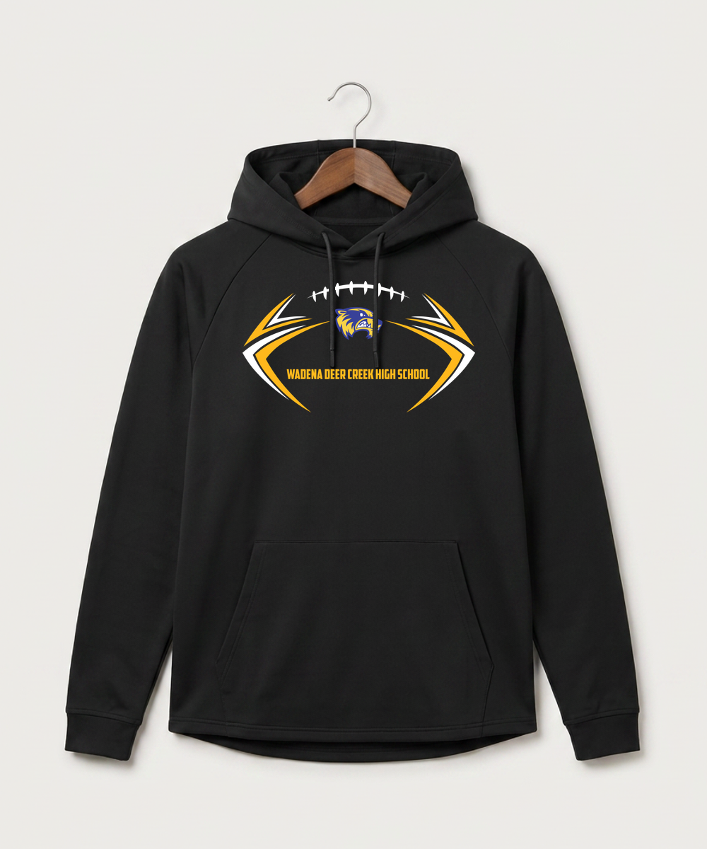 Wadena Deer Creek High School Football (Boys) - Black Hoodie - Full Front