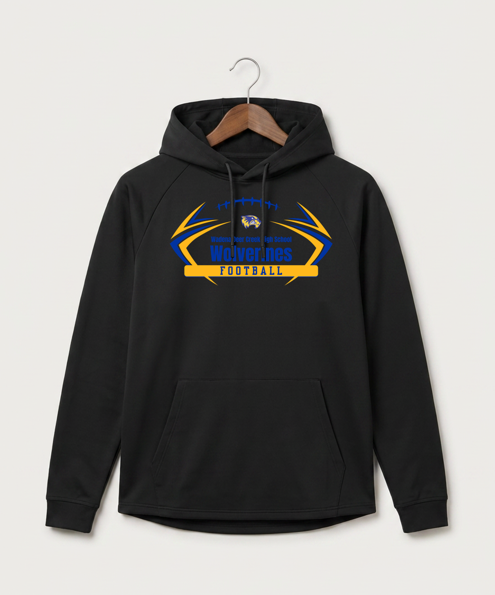 Wadena Deer Creek High School Football (Boys) - Black Hoodie - Full Front