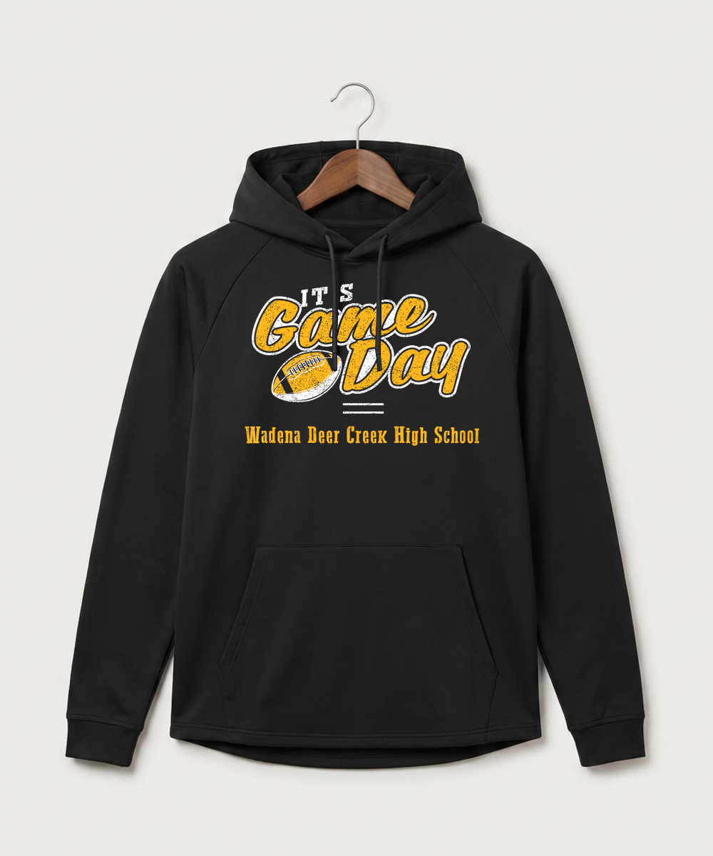 Wadena Deer Creek High School Football (Boys) - Black Hoodie - Full Front