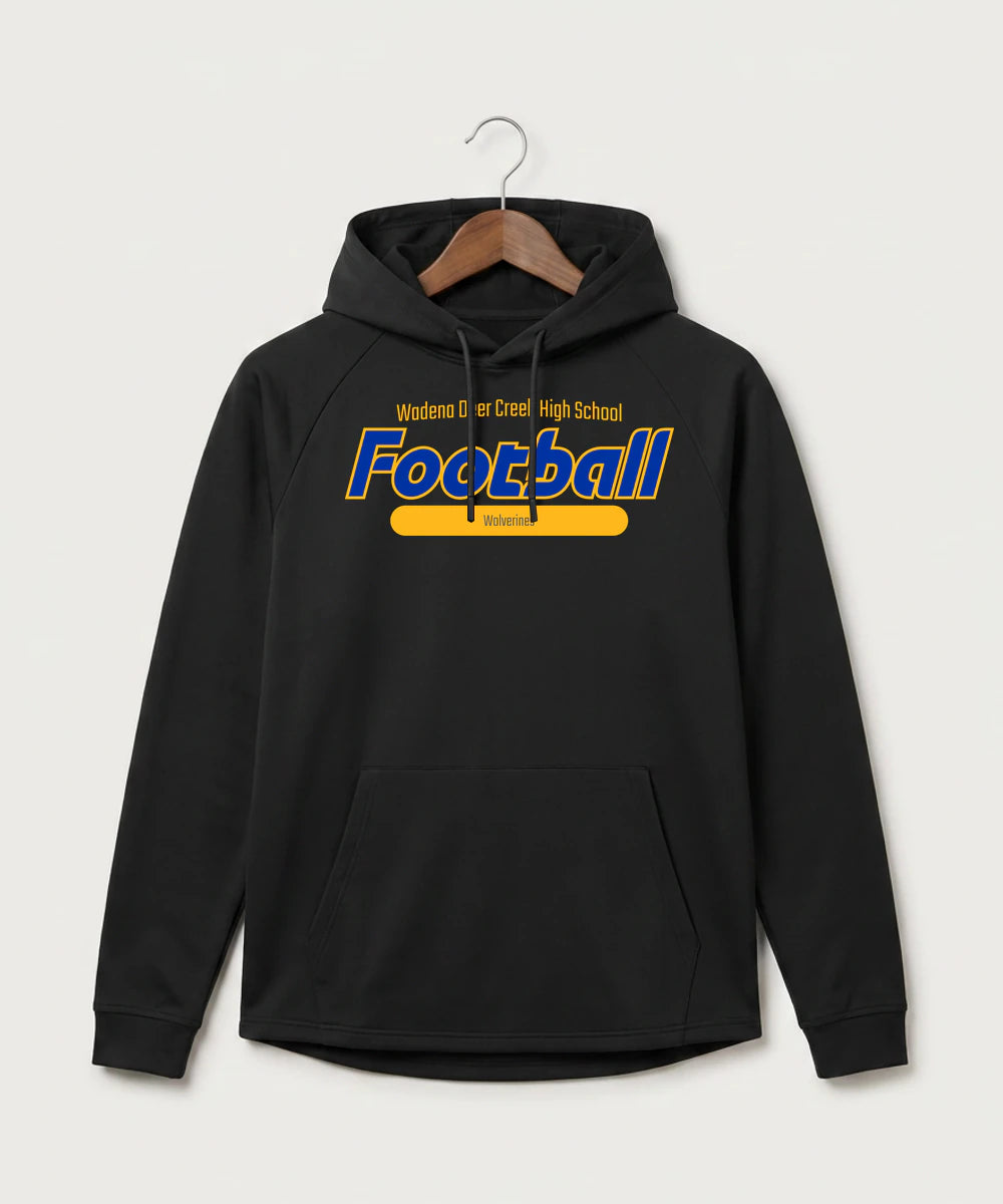 Wadena Deer Creek High School Football (Boys) - Black Hoodie - Full Front