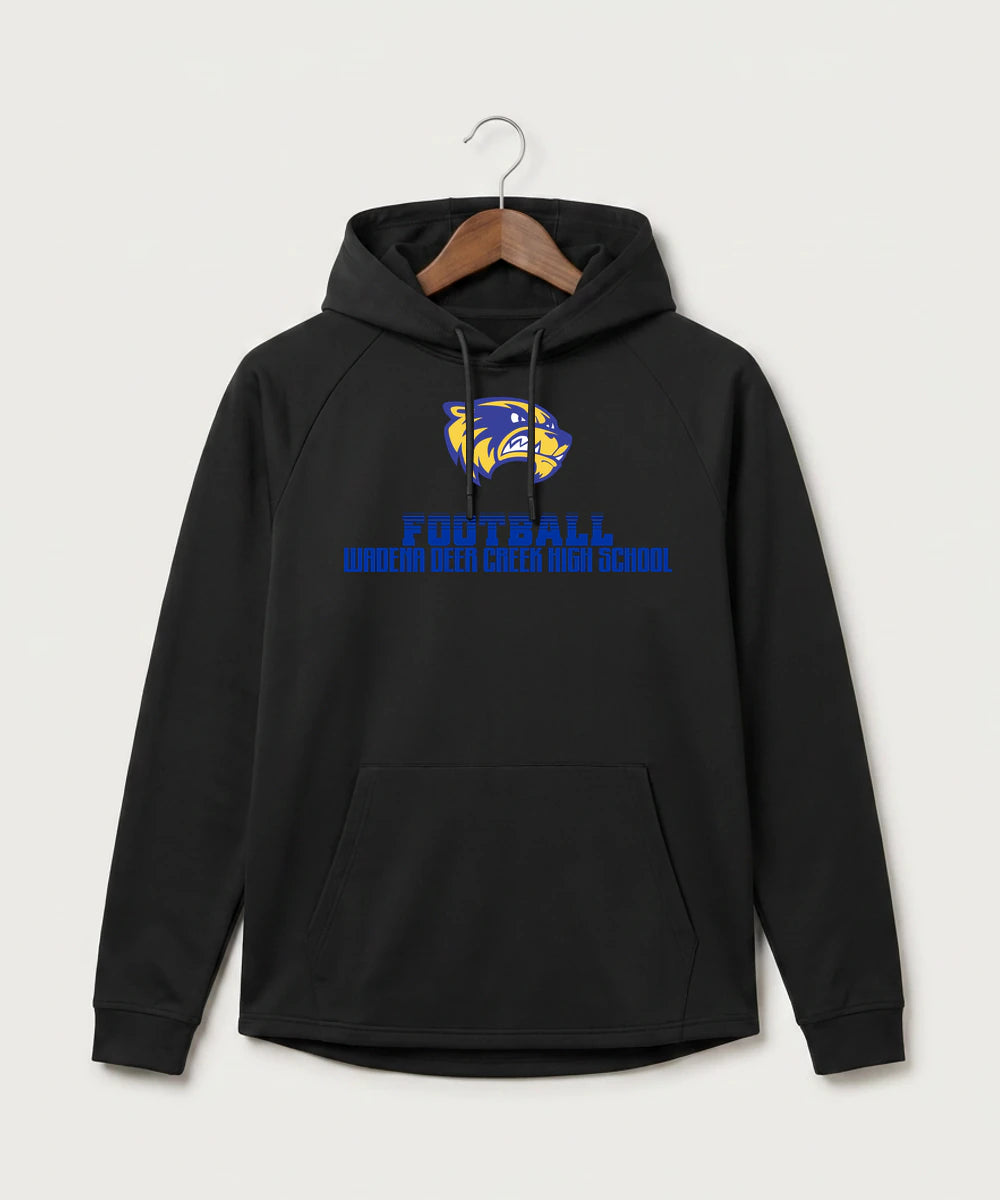 Wadena Deer Creek High School Football (Boys) - Black Hoodie - Full Front