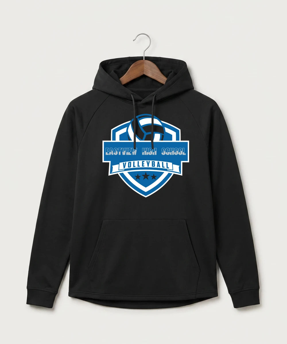 Eastview High School Volleyball (Girls) - Black Hoodie - Full Front