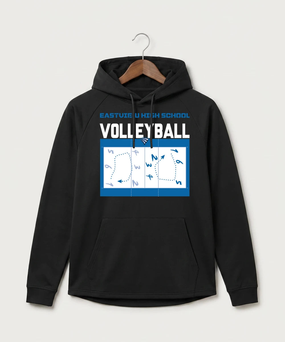 Eastview High School Volleyball (Girls) - Black Hoodie - Full Front