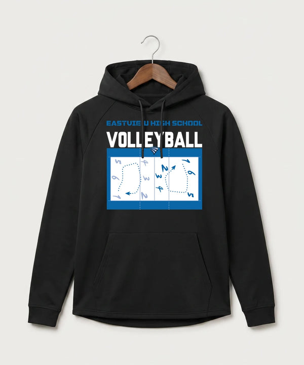 Eastview High School Volleyball (Girls) - Black Hoodie - Full Front