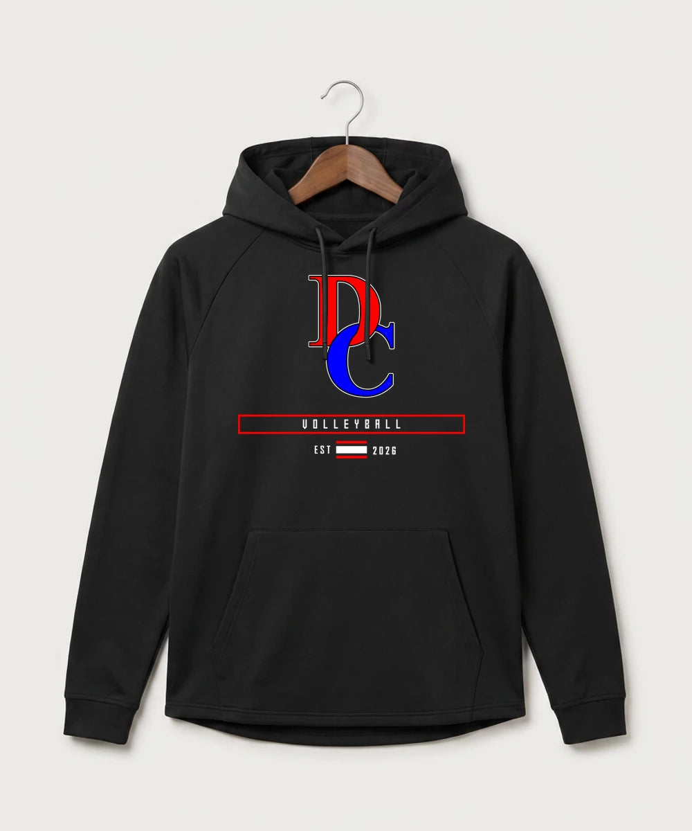Davenport Central High School Volleyball (Girls) - Black Hoodie - Full Front
