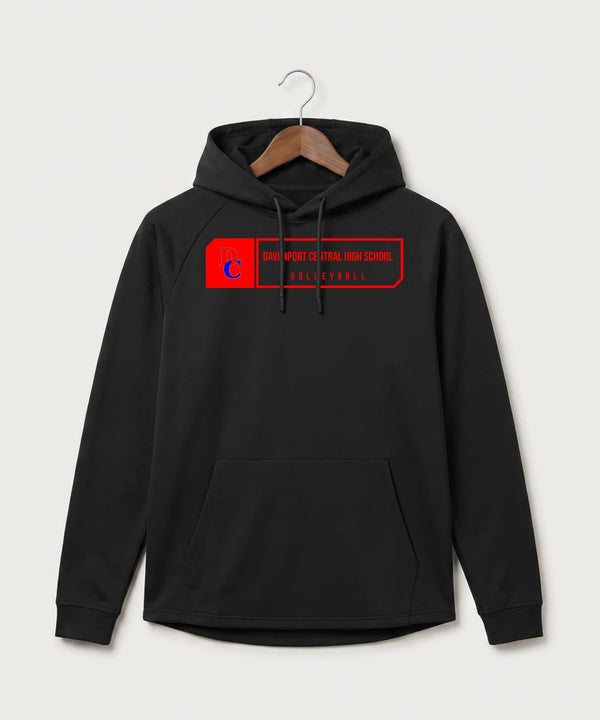 Davenport Central High School Volleyball (Girls) - Black Hoodie - Full Front