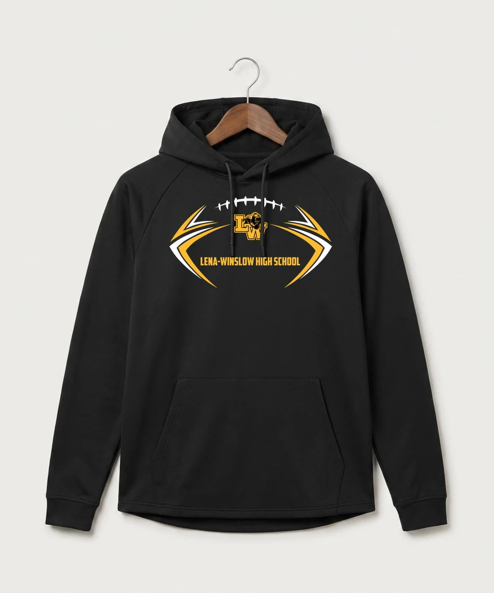Le-Win Football - Black Hoodie - Full Front