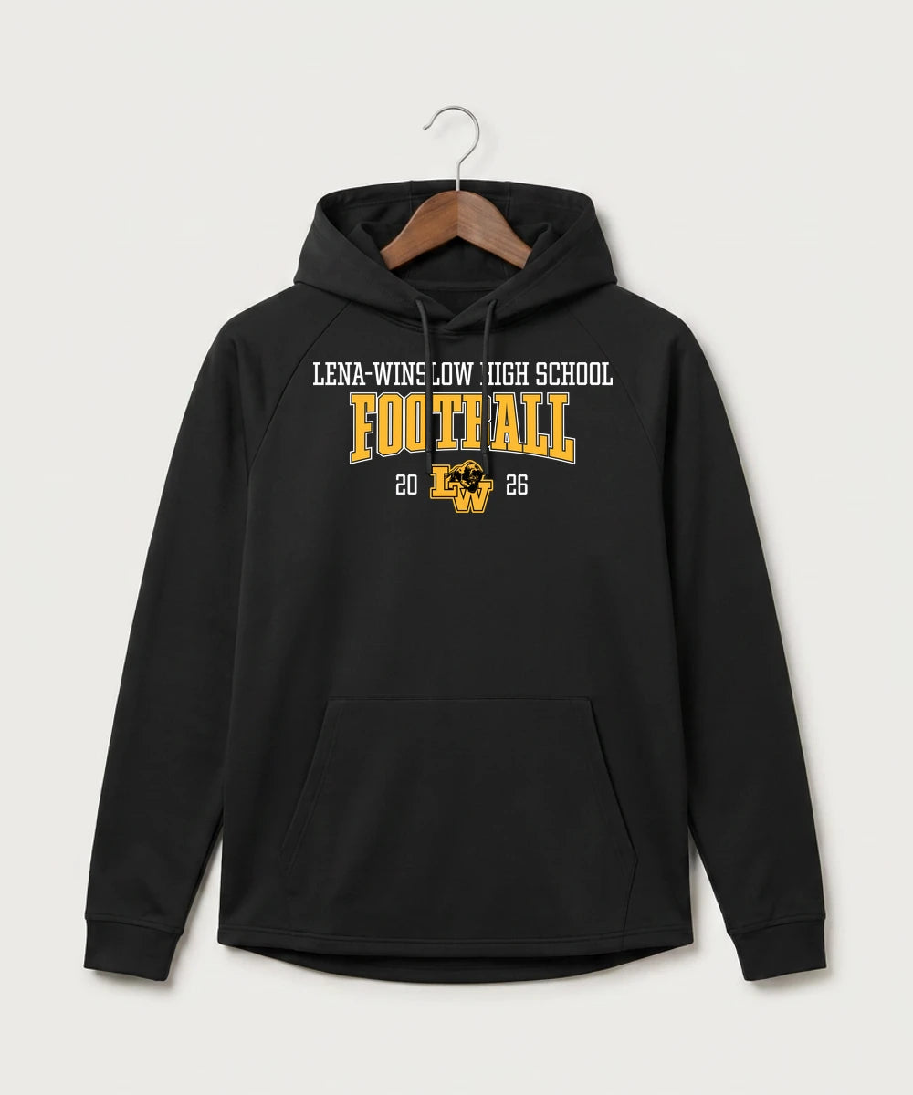 Le-Win Football - Black Hoodie - Full Front