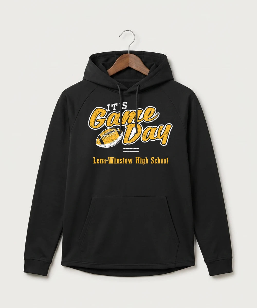 Le-Win Football - Black Hoodie - Full Front