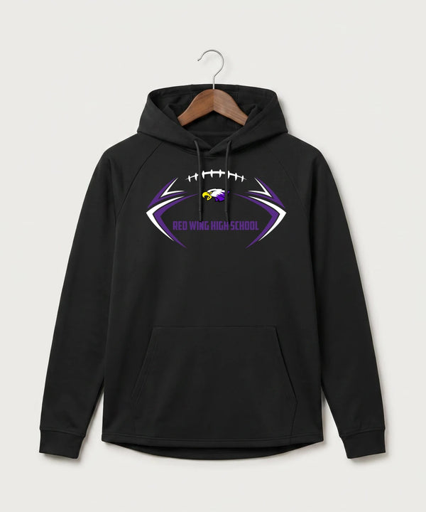 Red Wing High School Football - Black Hoodie - Full Front