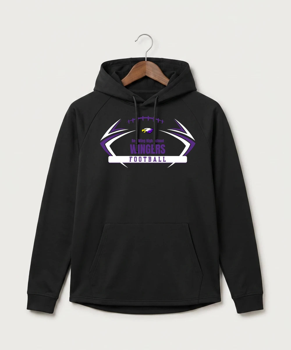 Red Wing High School Football - Black Hoodie - Full Front