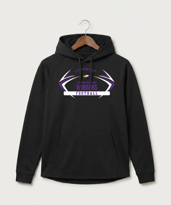 Red Wing High School Football - Black Hoodie - Full Front