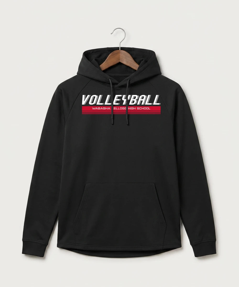 Wabasha Kellogg High School Volleyball (Girls) - Black Hoodie - Full Front