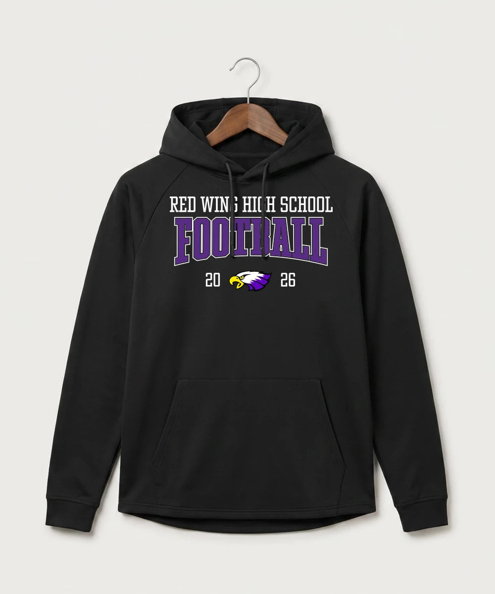 Red Wing High School Football - Black Hoodie - Full Front