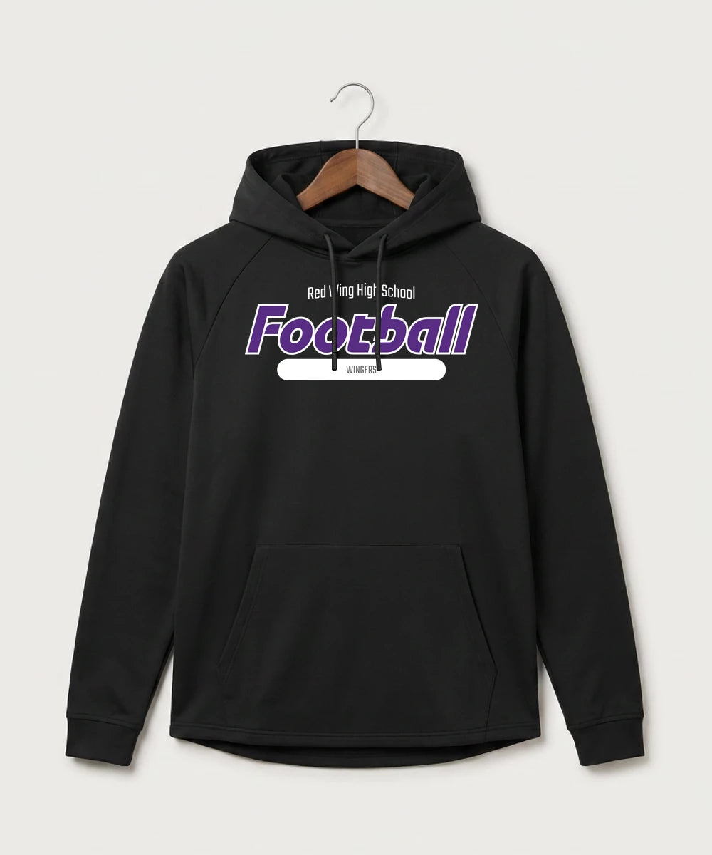 Red Wing High School Football - Black Hoodie - Full Front