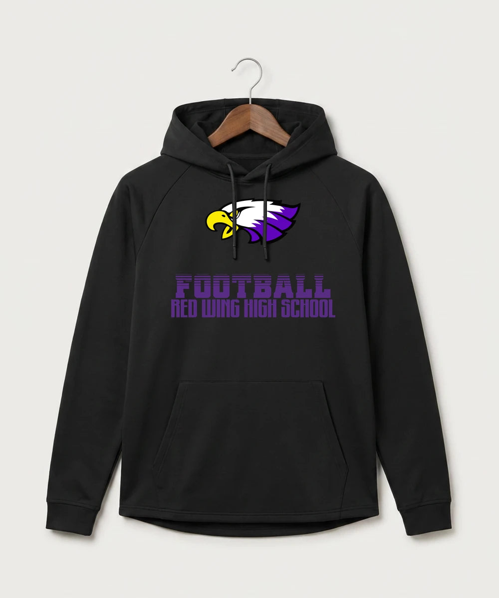 Red Wing High School Football - Black Hoodie - Full Front