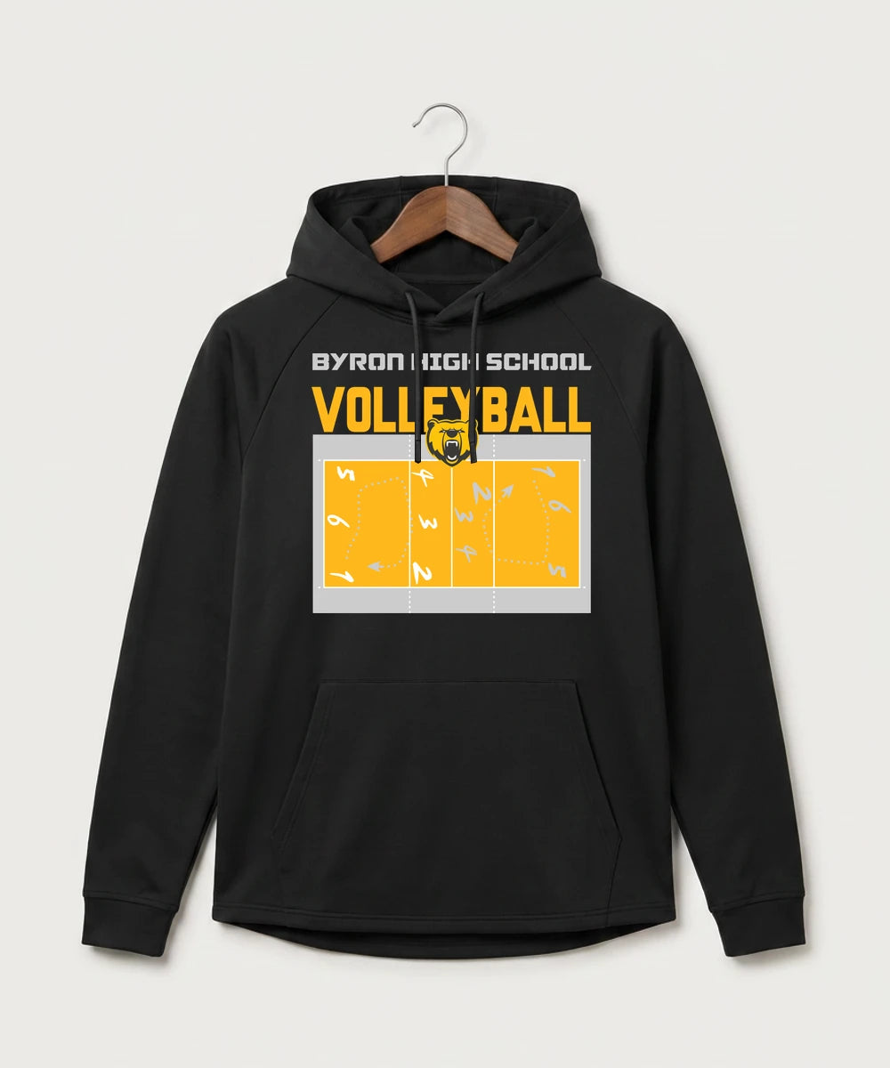 Byron High School Volleyball (Girls) - Black Hoodie - Full Front
