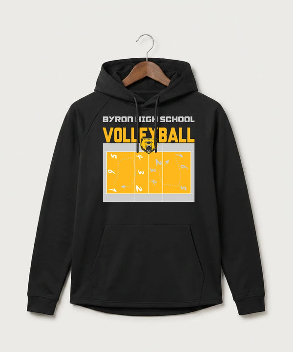 Byron High School Volleyball (Girls) - Black Hoodie - Full Front