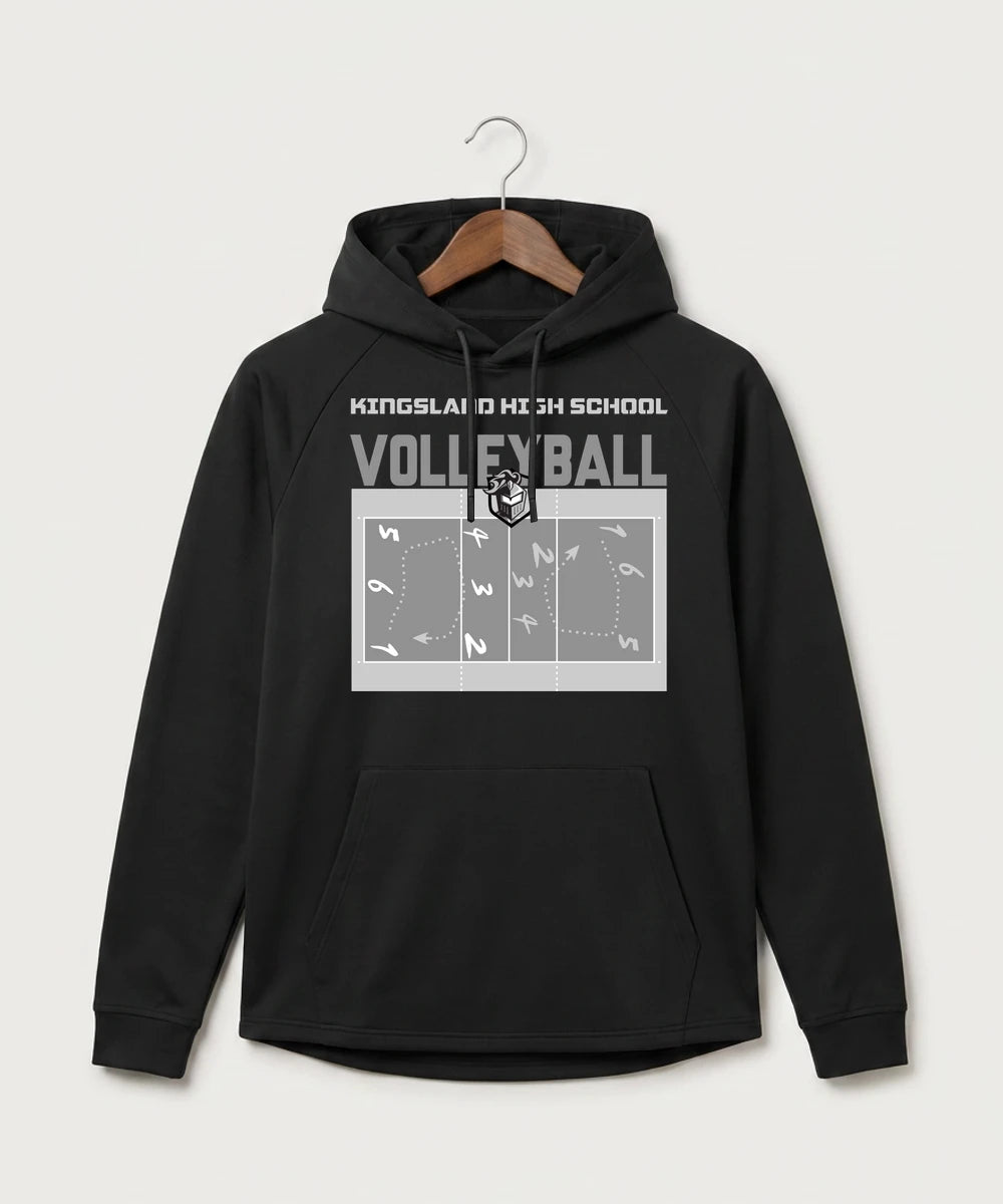 Kingsland High School Volleyball (Girls) - Black Hoodie - Full Front