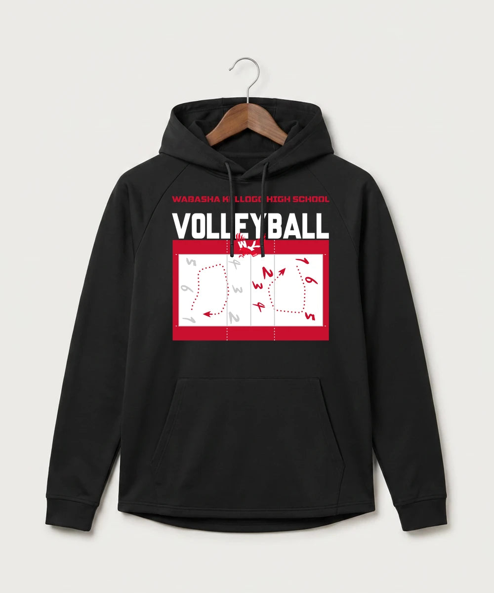 Wabasha Kellogg High School Volleyball (Girls) - Black Hoodie - Full Front
