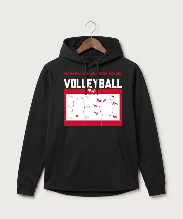 Wabasha Kellogg High School Volleyball (Girls) - Black Hoodie - Full Front