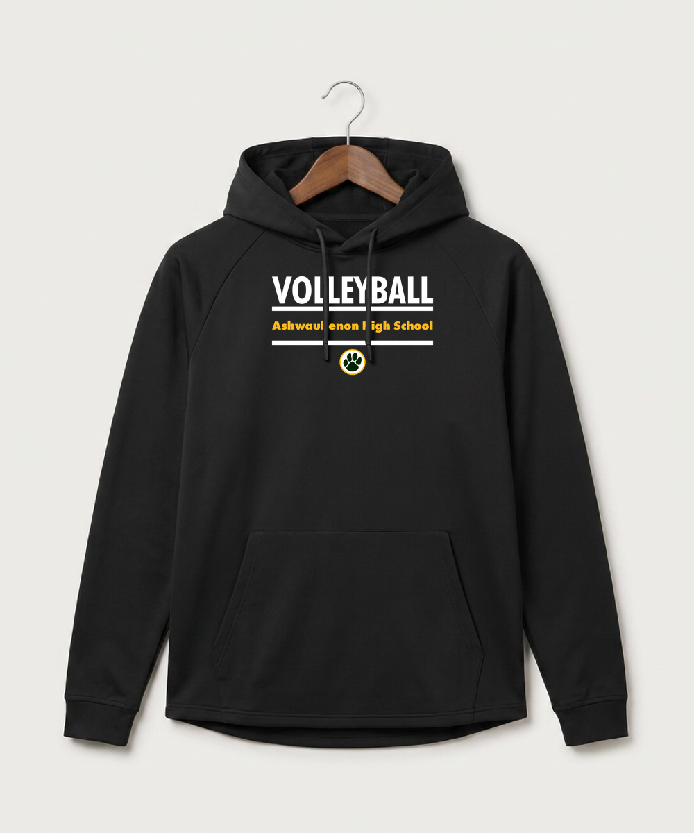 Ashwaubenon High School Volleyball (Sandbox) - Black Hoodie - Full Front