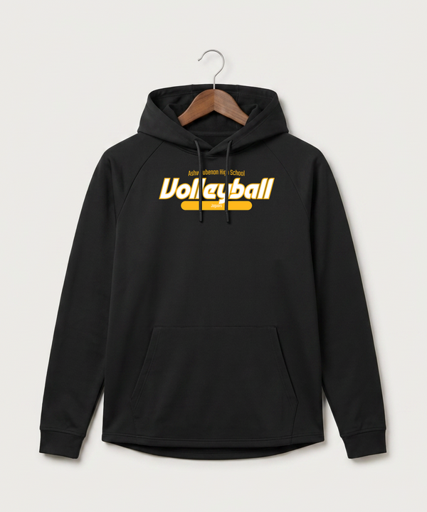 Ashwaubenon High School Volleyball (Sandbox) - Black Hoodie - Full Front