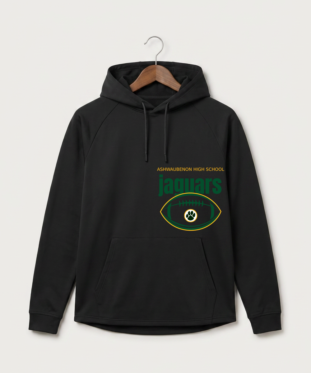 Ashwaubenon High School Football (Boys) (Sandbox) - Black Hoodie - Full Front
