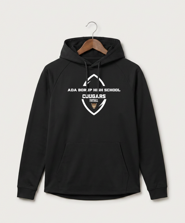Ada Borup High School Football (Boys) - Black Hoodie - Full Front