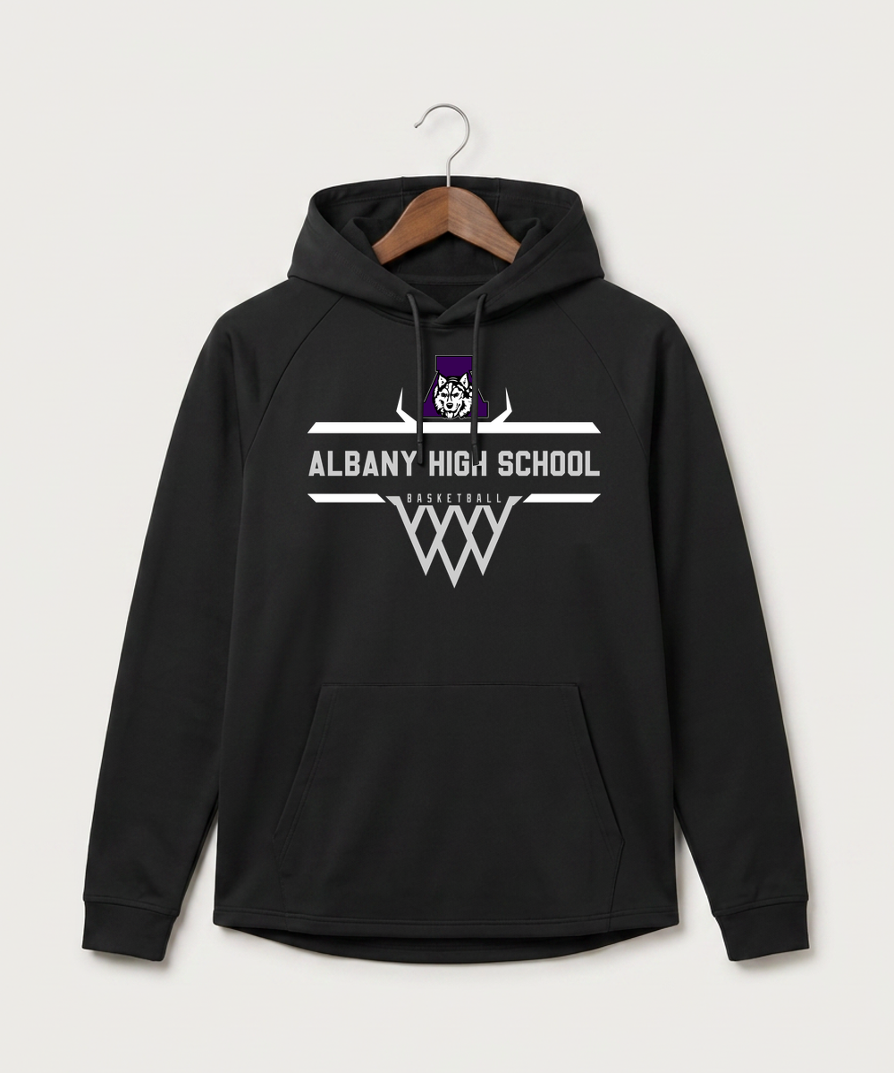 Albany High School Basketball (Boys) - Black Hoodie - Full Front