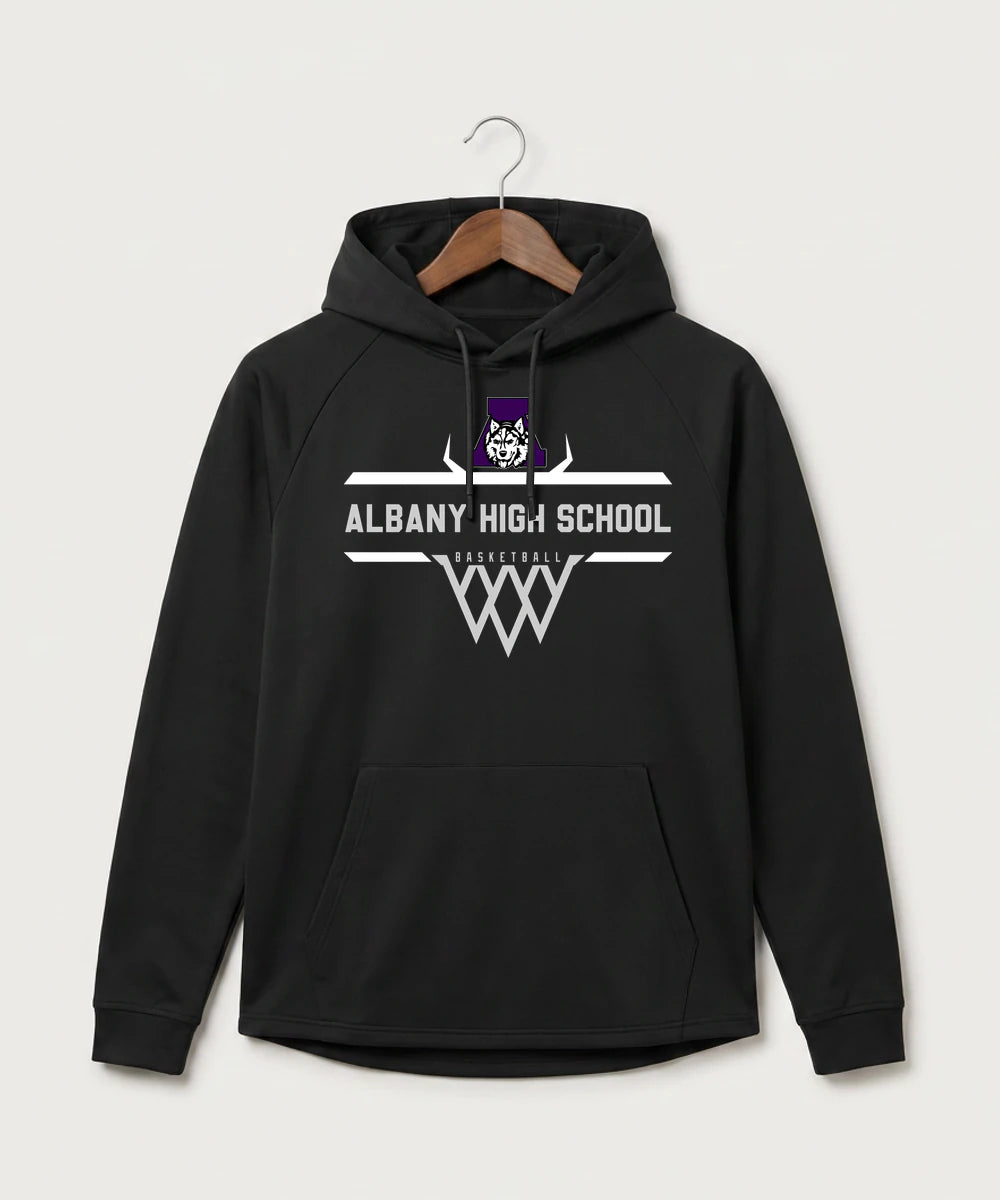 Albany High School Basketball (Boys) - Black Hoodie - Full Front
