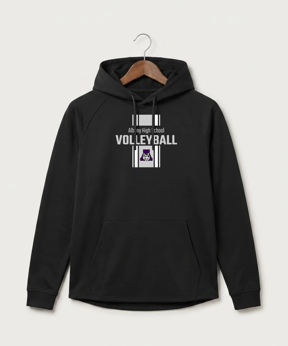Albany High School Volleyball (Girls) - Black Hoodie - Full Front