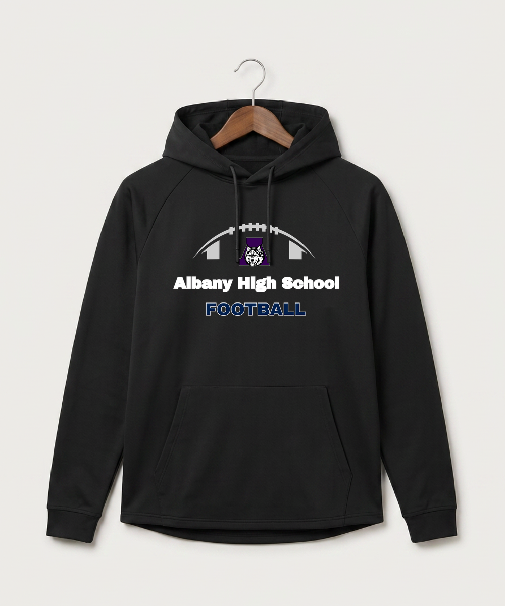 Albany High School Football (Boys) - Black Hoodie - Full Front