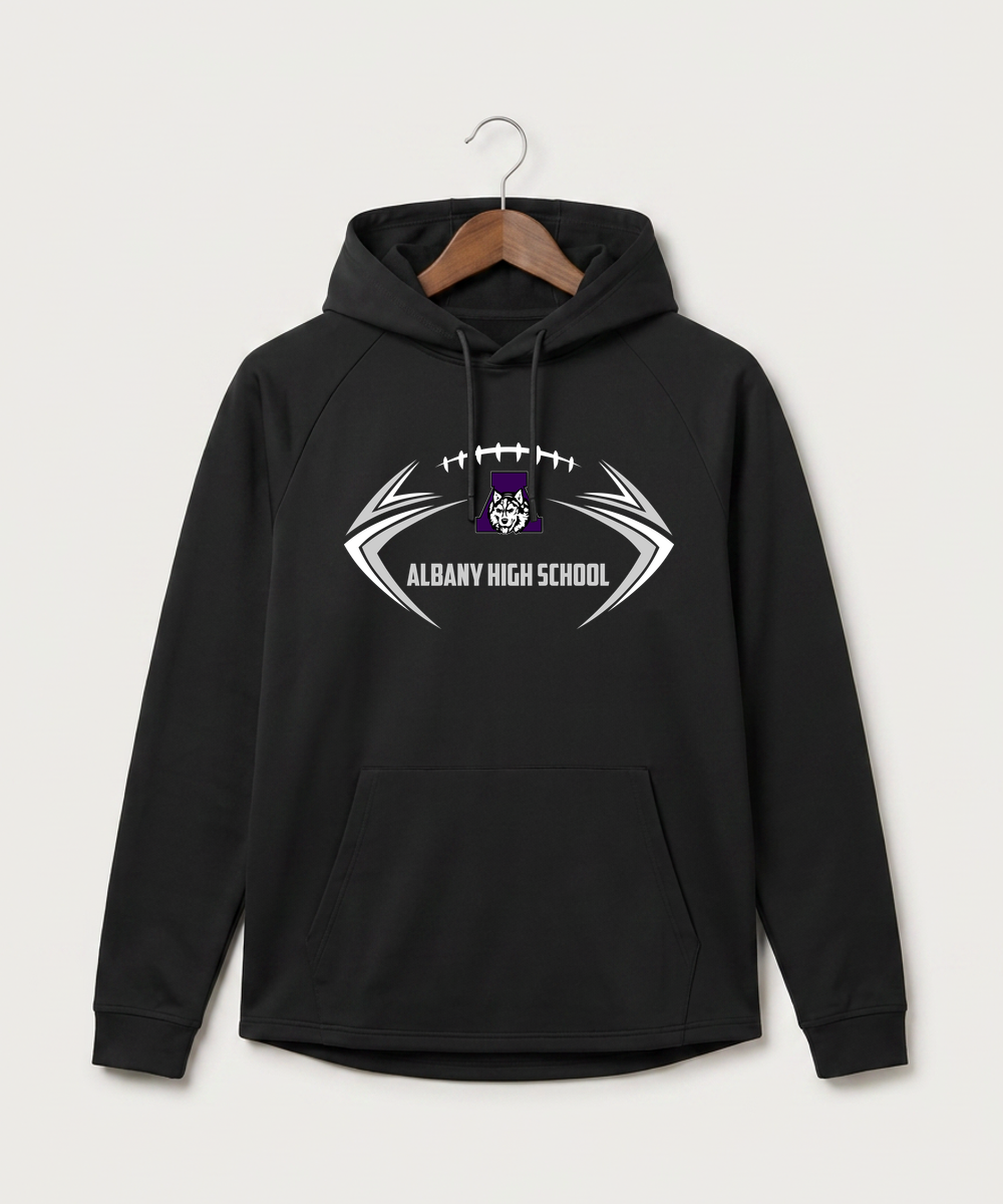 Albany High School Football (Boys) - Black Hoodie - Full Front