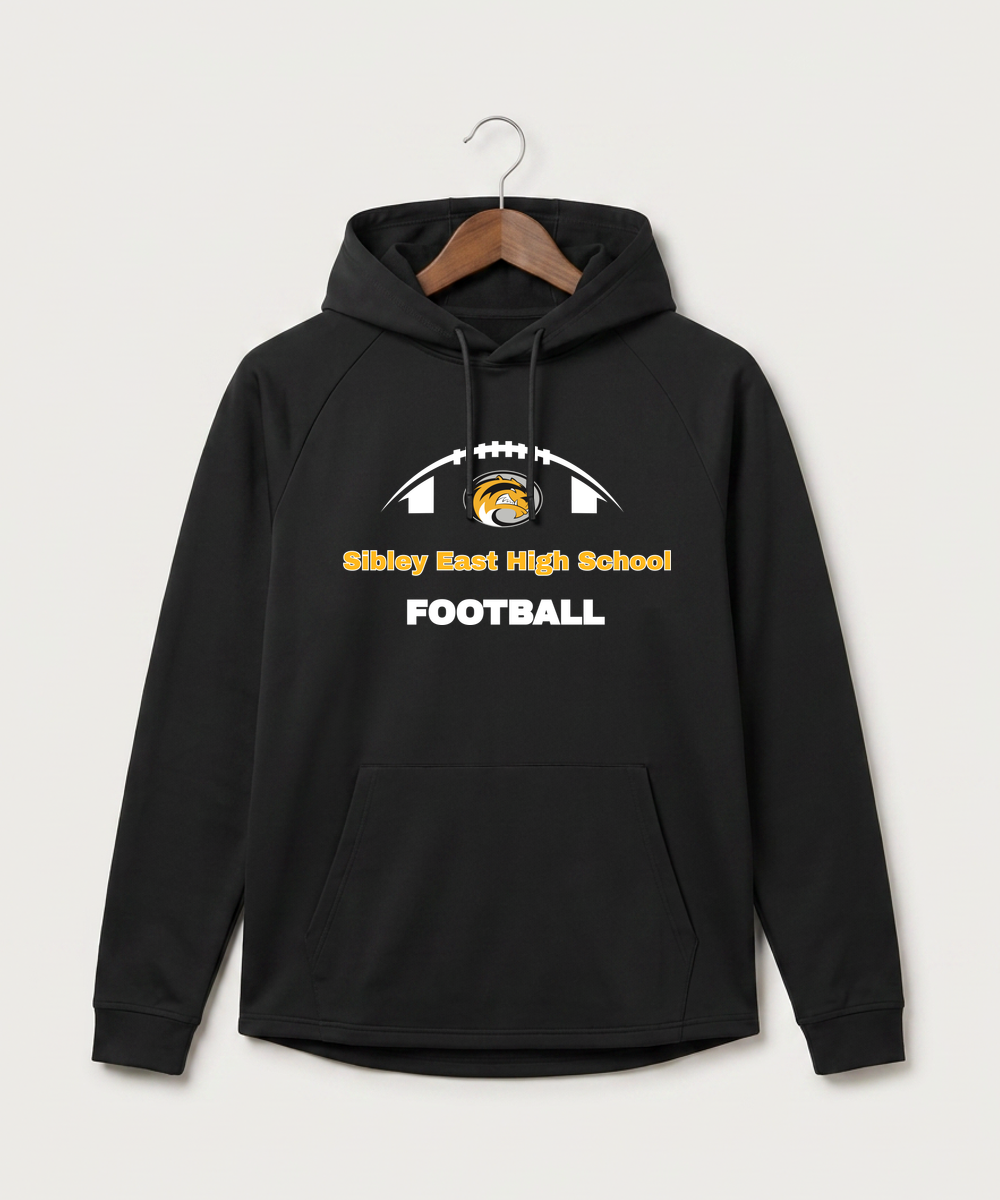 Sibley East High School Football (Boys) - Black Hoodie - Full Front
