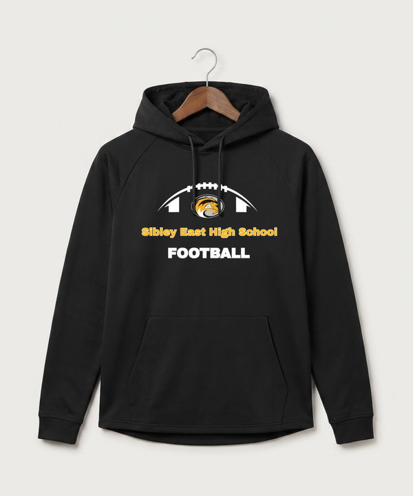 Sibley East High School Football (Boys) - Black Hoodie - Full Front