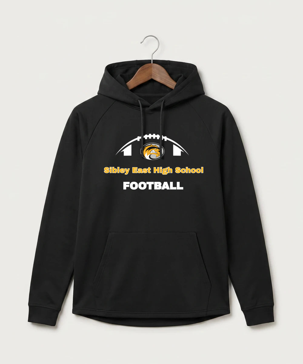 Sibley East High School Football (Boys) - Black Hoodie - Full Front