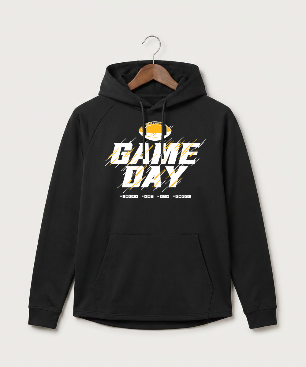 Sibley East High School Football (Boys) - Black Hoodie - Full Front