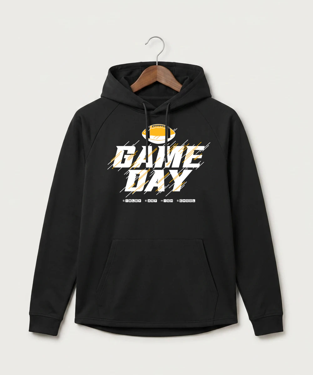 Sibley East High School Football (Boys) - Black Hoodie - Full Front