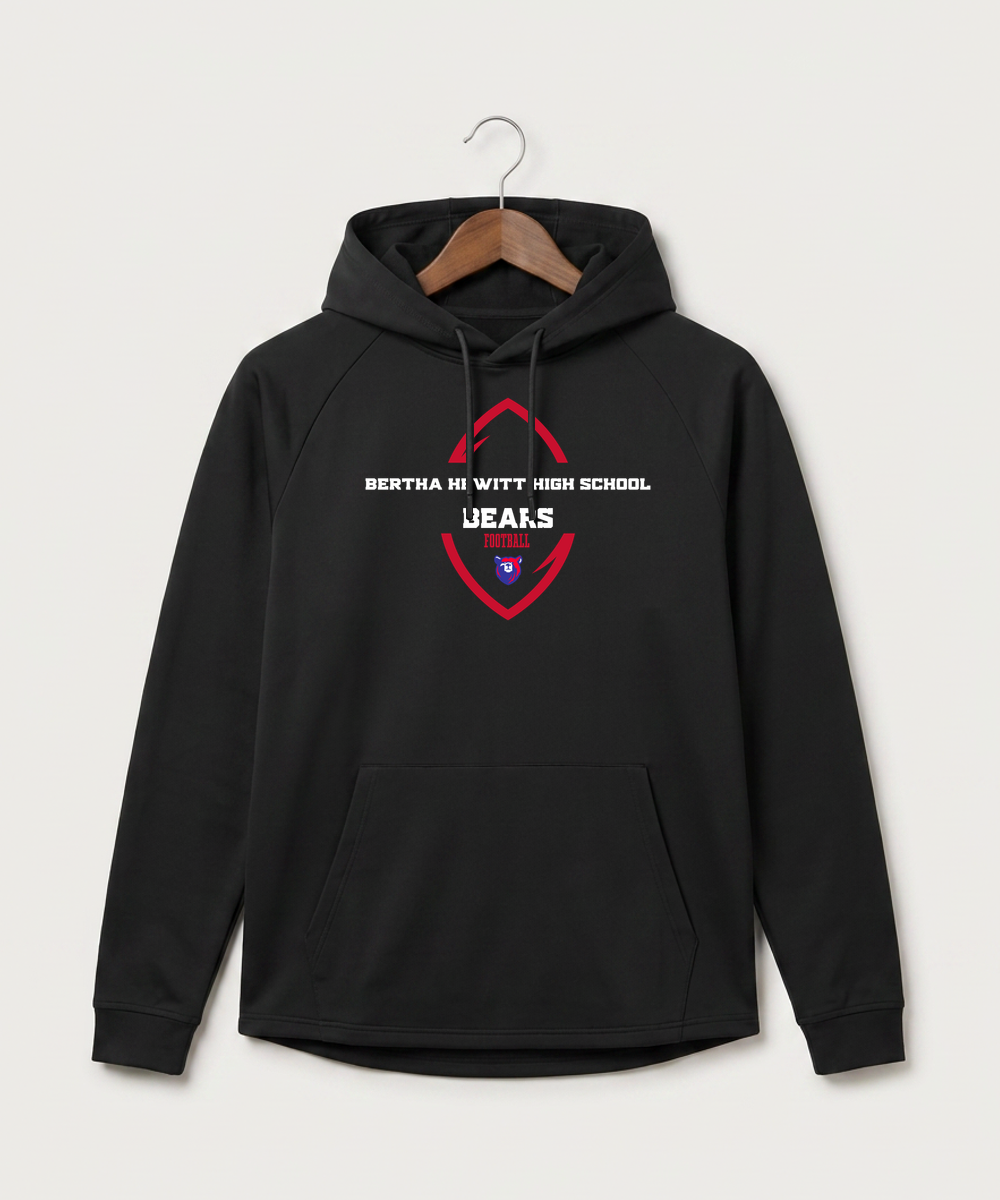 Bertha Hewitt High School Football (Boys) - Black Hoodie - Full Front