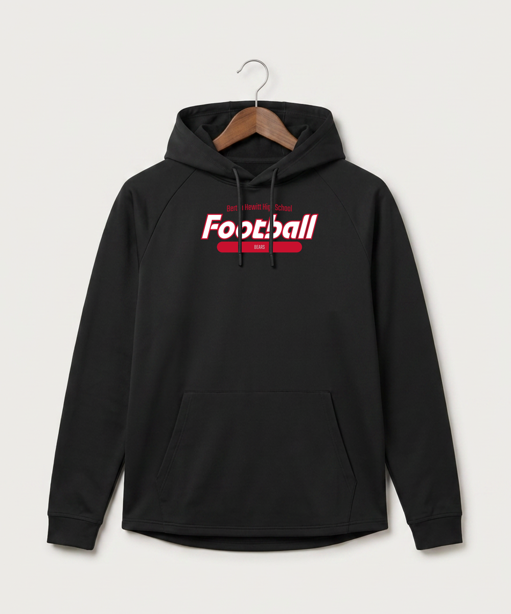 Bertha Hewitt High School Football (Boys) - Black Hoodie - Full Front