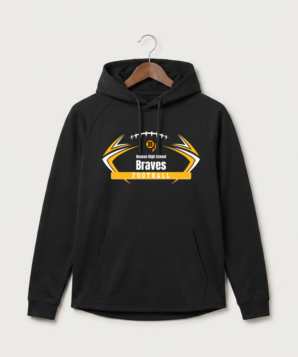 Benson High School Football (Boys) - Black Hoodie - Full Front