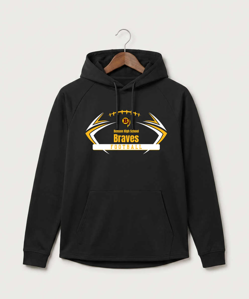 Benson High School Football (Boys) - Black Hoodie - Full Front