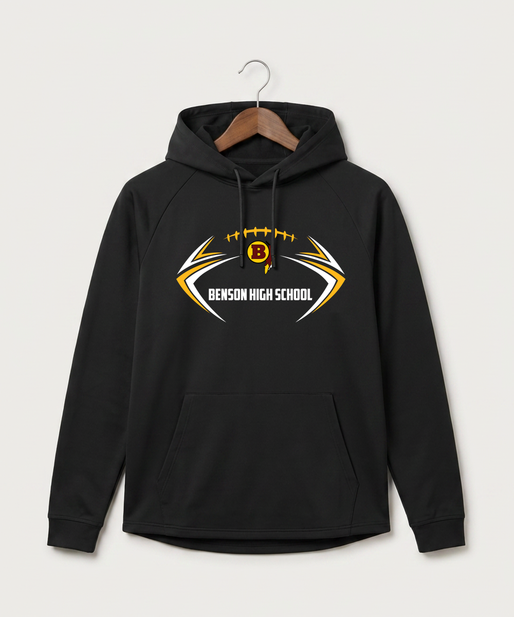 Benson High School Football (Boys) - Black Hoodie - Full Front