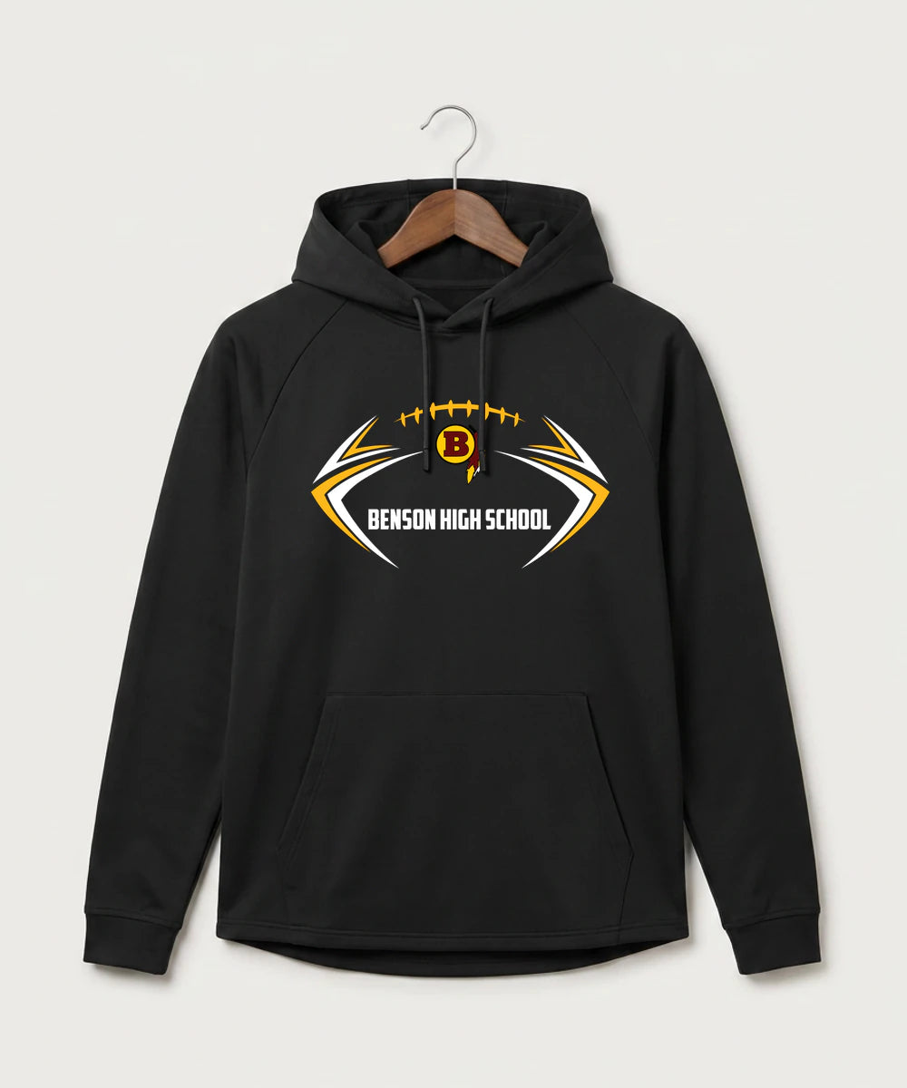 Benson High School Football (Boys) - Black Hoodie - Full Front
