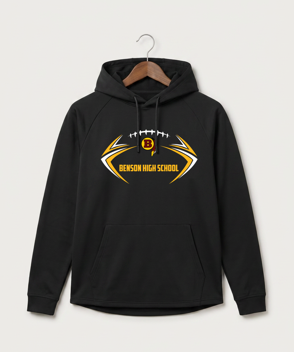 Benson High School Football (Boys) - Black Hoodie - Full Front
