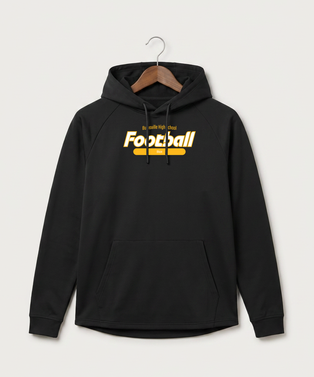 Burnsville High School Football (Boys) - Black Hoodie - Full Front