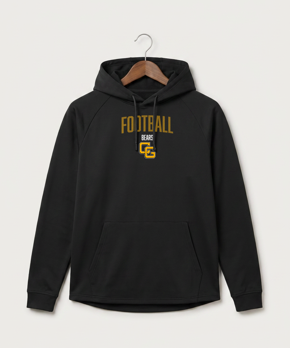 Clearbrook Gonvick High School Football (Boys) - Black Hoodie - Full Front