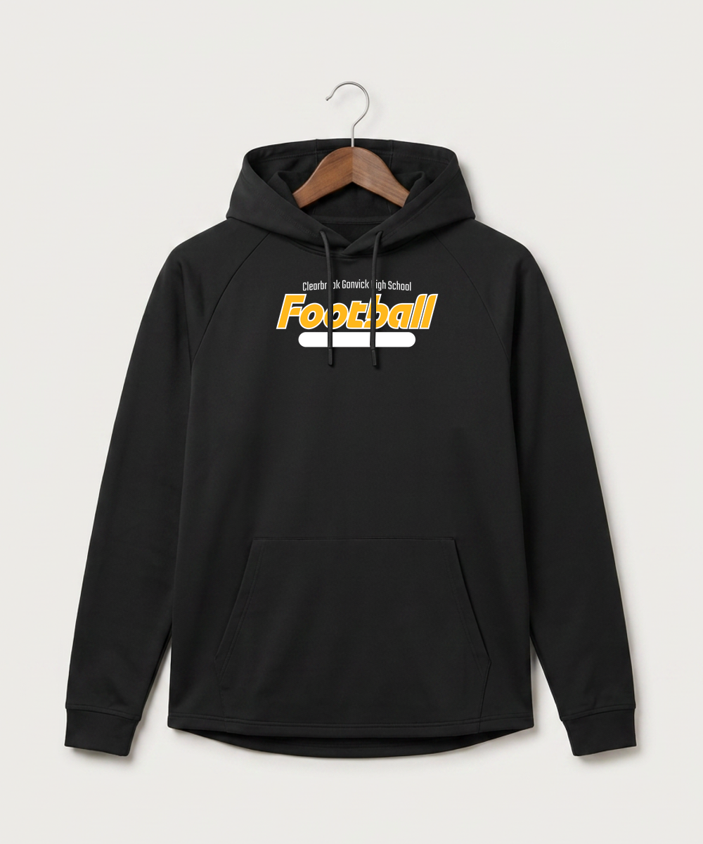 Clearbrook Gonvick High School Football (Boys) - Black Hoodie - Full Front